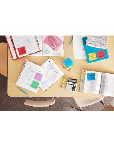 Bloc de notas adhesivas quita y pon post-it 76x76 mm z-notesultra intenso pack de 6 blocs surtido