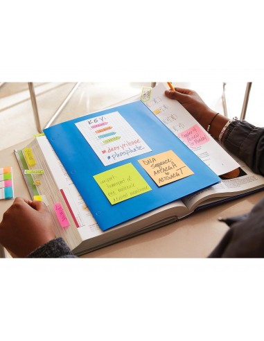 Bloc de notas adhesivas quita y pon post-it 76x76 mm z-notesultra intenso pack de 6 blocs surtido