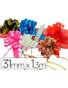Cinta para hacer lazos rojo 130 cm x 31 mm unidad