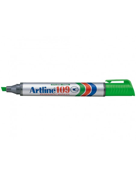 Rotulador artline marcador permanente 109 verde punta biselada