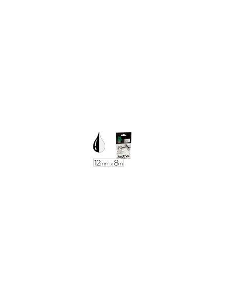 Cinta brother mk-231 blanco-negro 12mm longitud 8 m