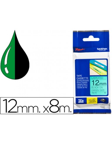 Cinta brother tze-731 verde-negro 12mm longitud 8 m