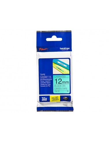 Cinta brother tze-731 verde-negro 12mm longitud 8 m