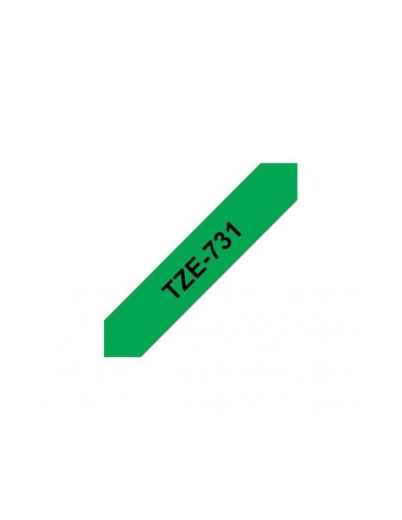 Cinta brother tze-731 verde-negro 12mm longitud 8 m