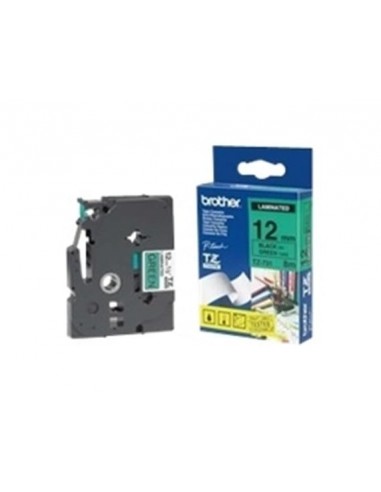 Cinta brother tze-731 verde-negro 12mm longitud 8 m