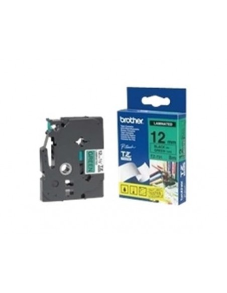 Cinta brother tze-731 verde-negro 12mm longitud 8 m