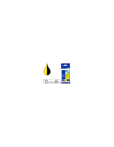 Cinta brother tze631 amarillo-negro 12mm longitud 8 m