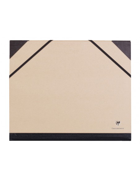 Carpeta de dibujo clairefontaine con gomillas din a4+ kraft marron 260x330 mm