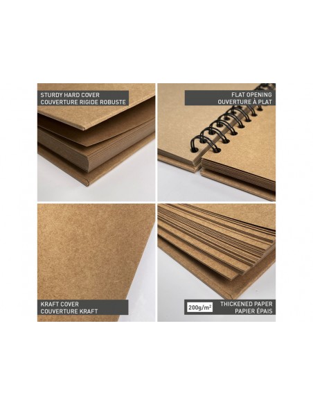 Album espiral para personalizar clairefontaine tapa dura kraft 27x20 cm 40 hojas 200 gr