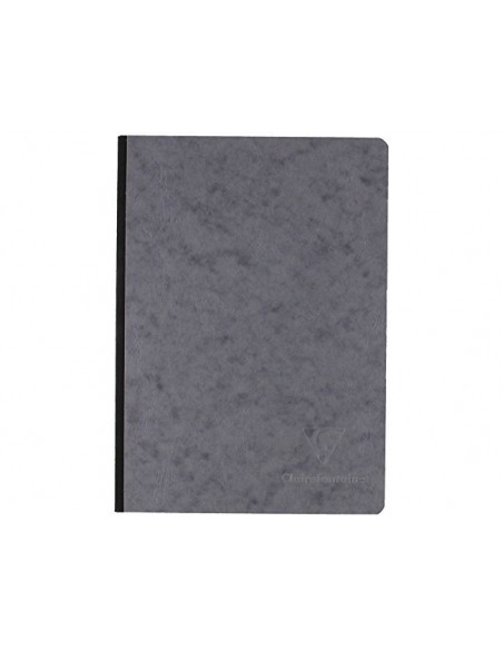 Libreta cosida clairefontaine 14,8x21 cm 96 hojas age-bag liso gris