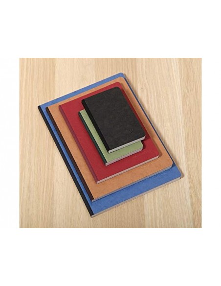 Libreta cosida clairefontaine 14,8x21 cm 96 hojas age-bag liso gris