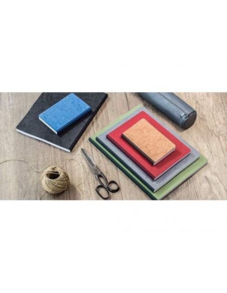 Libreta cosida clairefontaine 14,8x21 cm 96 hojas age-bag liso gris