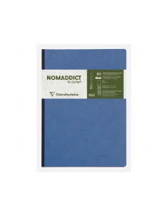 Libreta cosida clairefontaine 14,8x21 cm 96 hojas age-bag liso azul