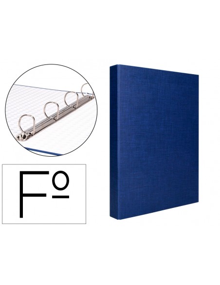 Carpeta de 4 anillas 25mm mixtas liderpapel folio carton forrado paper coat azul
