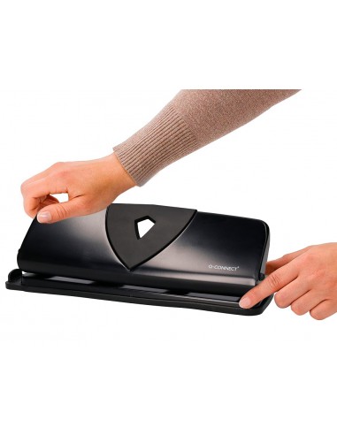 Taladrador q-connect kf01238 negro 4 taladros abertura 1,6 mm capacidad 16 hojas