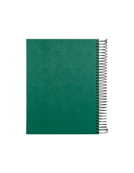 Cuaderno espiral liderpapel a5 micro papercoat tapa forrada 140h 75gr cuadro5mm 5 banda s 6 taladros verde