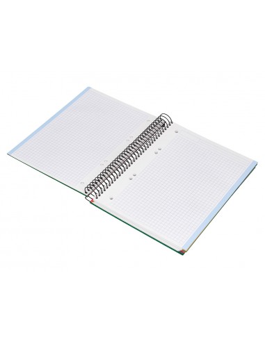 Cuaderno espiral liderpapel a5 micro papercoat tapa forrada 140h 75gr cuadro5mm 5 banda s 6 taladros verde