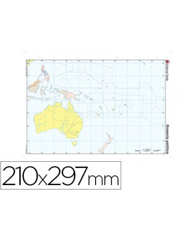 Mapa mudo color din a4 oceania politico