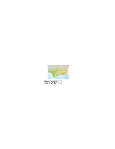 Mapa mudo color din a4 andalucia fisico
