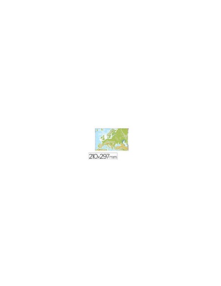 Mapa mudo color din a4 europa fisico