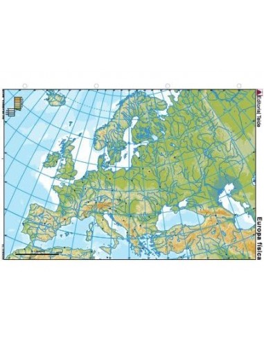 Mapa mudo color din a4 europa fisico