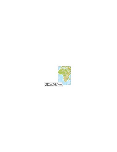 Mapa mudo color din a4 africa fisico