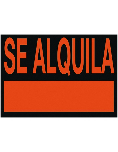 Cartel plastico archivo 2000 /'se alquila/' rojo fotoluminiscente 500x230 mm