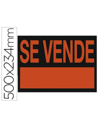 Cartel plastico archivo 2000 /'se vende/' rojo fotoluminiscente 500x230 mm