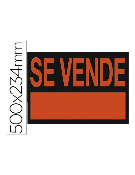 Cartel plastico archivo 2000 /'se vende/' rojo fotoluminiscente 500x230 mm