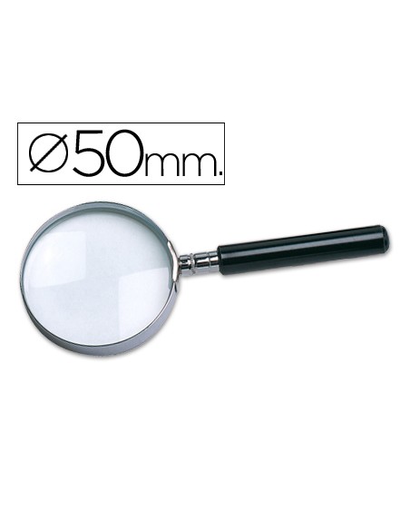 Lupa q-connect cristal aro metalico mango plastico negro 50 mm