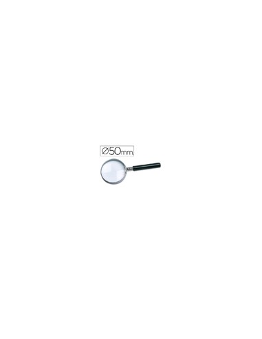 Lupa q-connect cristal aro metalico mango plastico negro 50 mm