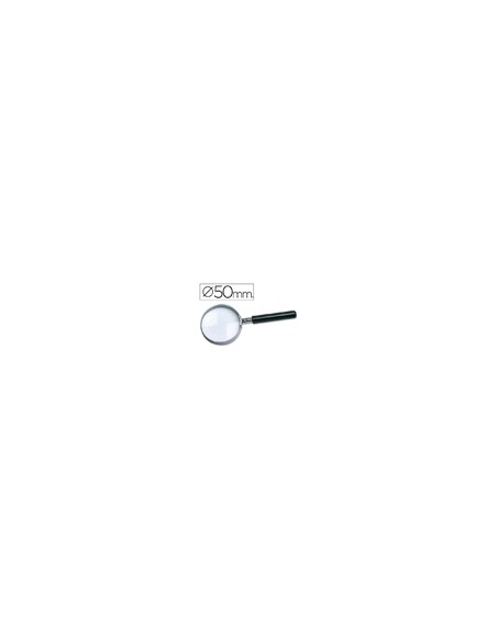 Lupa q-connect cristal aro metalico mango plastico negro 50 mm