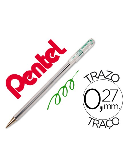 Boligrafo pentel bk-77 d verde