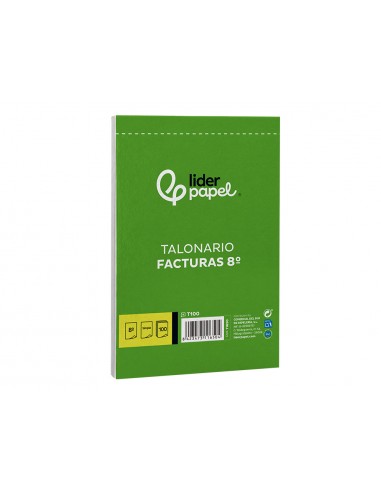 Talonario liderpapel facturas 8º original t100 con i.v.a.