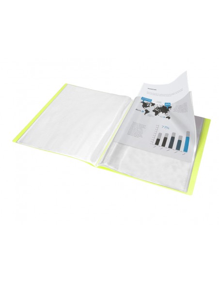 Carpeta liderpapel escaparate 40 fundas polipropileno din a4 amarillo fluor opaco