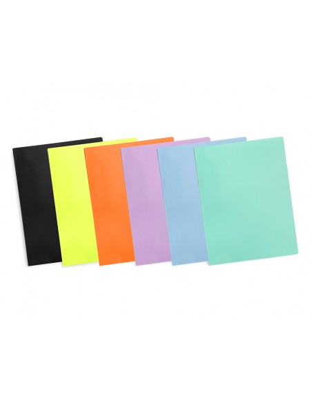 Carpeta liderpapel escaparate 40 fundas polipropileno din a4 amarillo fluor opaco