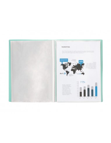 Carpeta liderpapel escaparate 30 fundas polipropileno din a4 verde manzana opaco