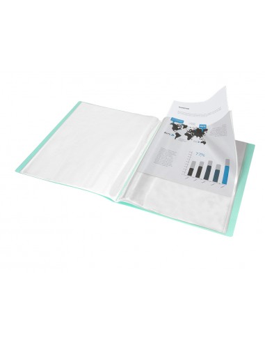 Carpeta liderpapel escaparate 30 fundas polipropileno din a4 verde manzana opaco