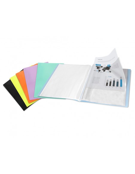 Carpeta liderpapel escaparate 30 fundas polipropileno din a4 verde manzana opaco