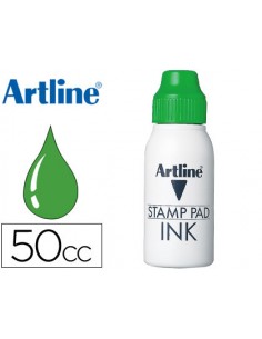 Tinta tampon artline verde bote 50 cc