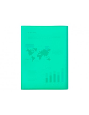Carpeta liderpapel escaparate 20 fundas polipropileno din a4 verde translucido