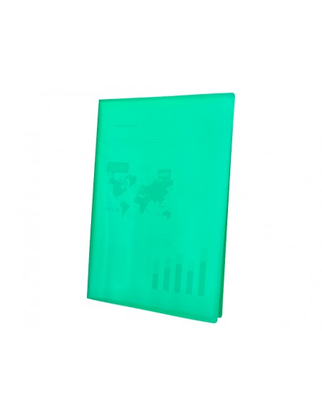 Carpeta liderpapel escaparate 20 fundas polipropileno din a4 verde translucido