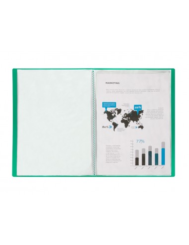 Carpeta liderpapel escaparate 20 fundas polipropileno din a4 verde translucido
