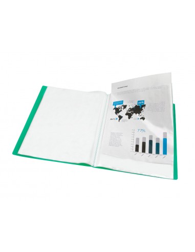 Carpeta liderpapel escaparate 20 fundas polipropileno din a4 verde translucido