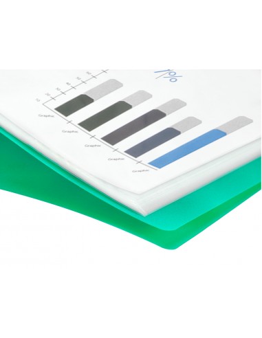 Carpeta liderpapel escaparate 10 fundas polipropileno din a4 verde translucido