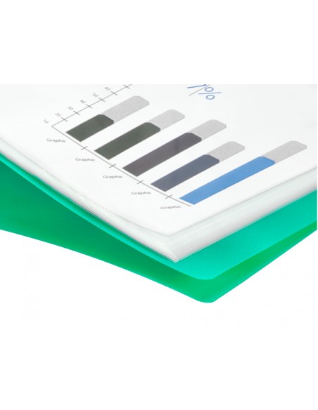 Carpeta liderpapel escaparate 10 fundas polipropileno din a4 verde translucido Carpeta liderpapel escaparate 10 fundas polipropileno din a4 verde translucido