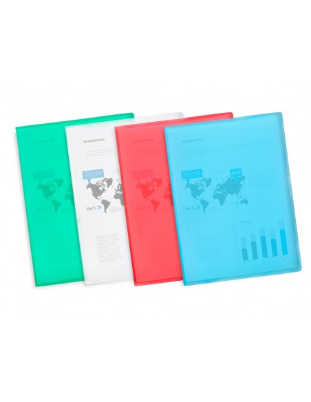 Carpeta liderpapel escaparate 10 fundas polipropileno din a4 verde translucido Carpeta liderpapel escaparate 10 fundas polipropileno din a4 verde translucido