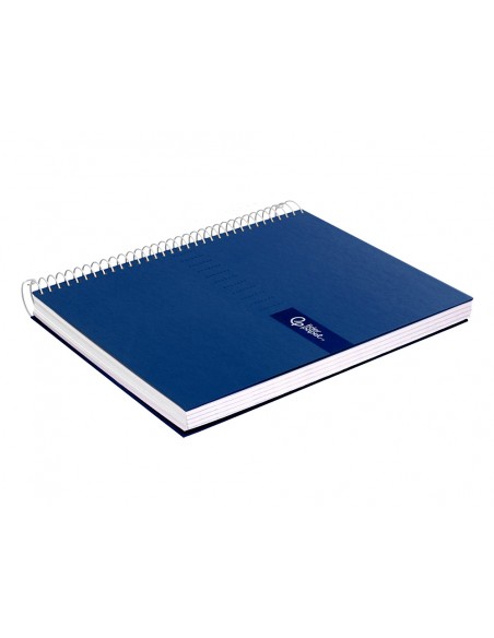 Cuaderno espiral liderpapel a4 crafty tapa forrada 80h 90gr cuadro 4mm con margen color azul marino Cuaderno espiral liderpapel a4 crafty tapa forrada 80h 90gr cuadro 4mm con margen color azul marino