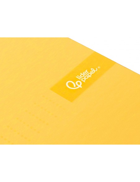 Cuaderno espiral liderpapel a5 micro crafty tapa forrada 120h 90gr cuadro 5mm 5 bandas 6 taladros color amarillo