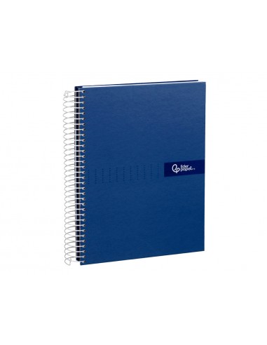 Cuaderno espiral liderpapel a5 micro crafty tapa forrada 120h 90gr cuadro 5mm 5 bandas 6 taladros color azul